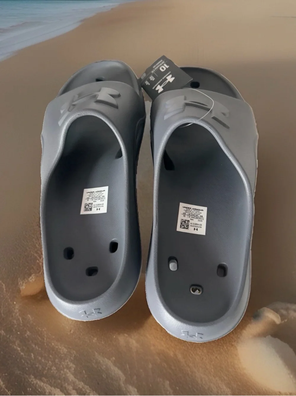 Under Armour Men's Size 10 Locker V Slide Sandals. Castlerock Grey. NWT